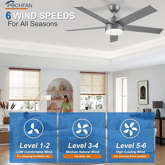 POCHFAN 52 inch Ceiling Fans - Image 8