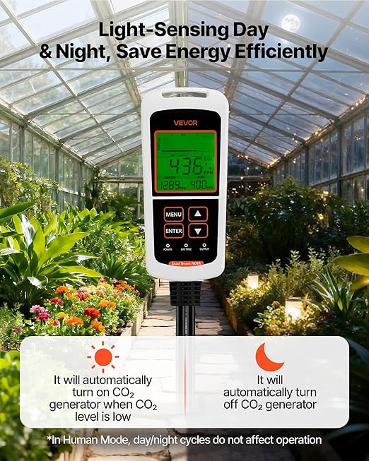 VEVOR Carbon Dioxide Monitoring Controller, Dual Outlets CO2 Monitor & - Image 4