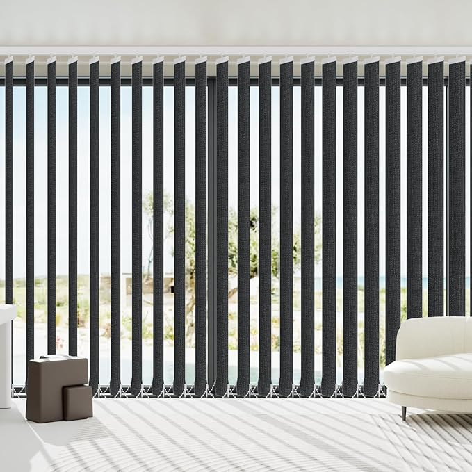 Blindify Motorized Vertical Blinds, 3-Layer Dark Grey - Image 2