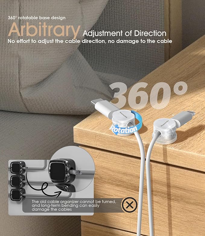 9 Pack Spring Cord Organizer Cable Clips, 2025 Latest Nearockle Phone Charging - Image 4