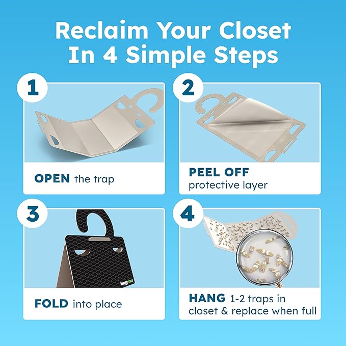 BugMD Clothes & Pantry Moth Traps – Sticky Glue Pheromone-Based Repellent - Image 4