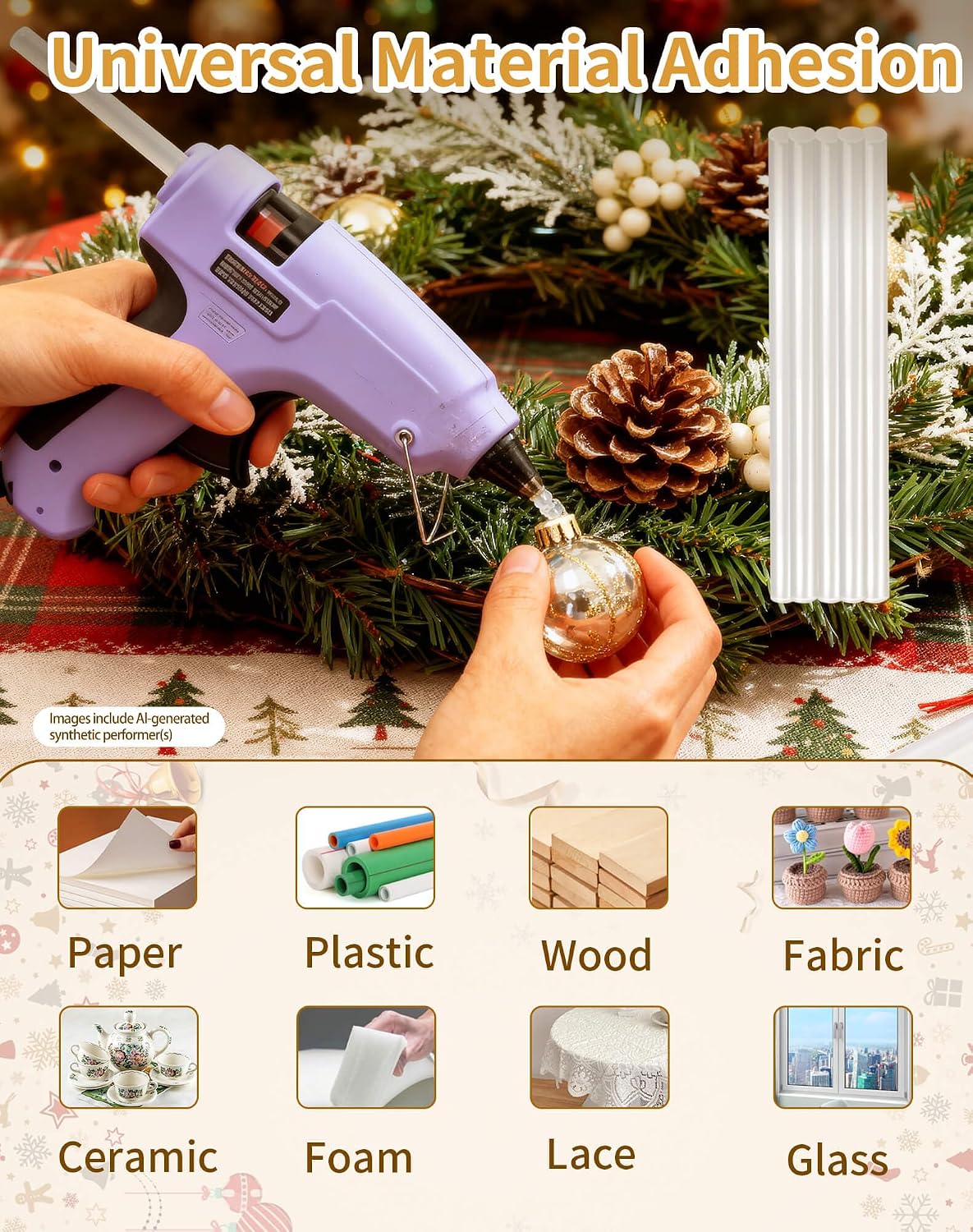 Full Size Hot Glue Sticks(30 Pcs),7.9" x 0.43" Clear Glue Gun Sticks | Perfect for Full Size Hot Glue Gun,Easily Create and Bond Crafts on Wood,Plastic,Glass,Flowers,Fabrics,Foam,Jewellery
