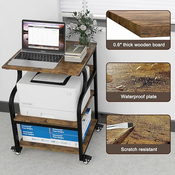 Natwind Large 3-Tier Rolling Printer Cart - Image 7