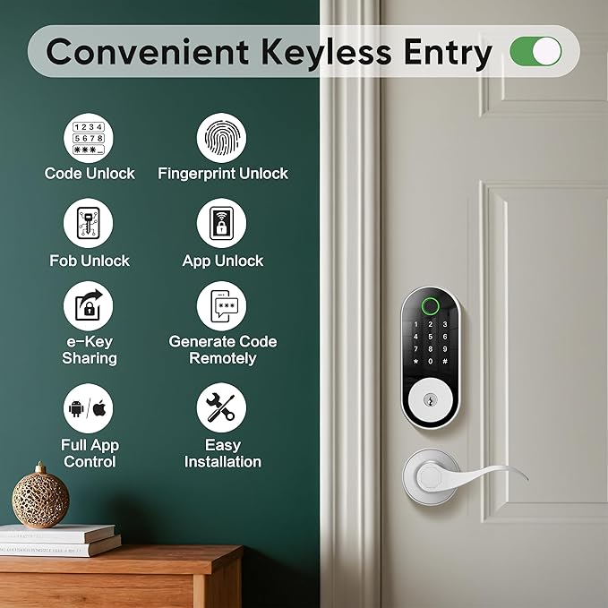 Fingerprint Smart Door Lock Keypad Deadbolt – Keyless Entry - Image 2