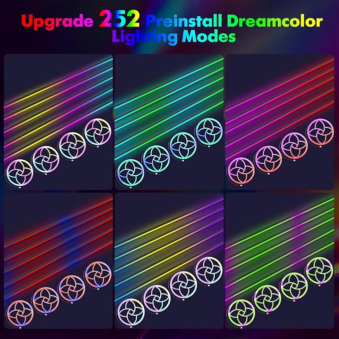 New Version Dreamcolor Acrylic Car Interior Lights 22 in 1 RGB LED Strip Lights - Image 4