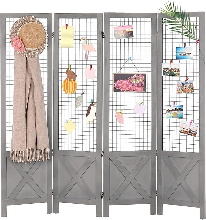 Wnutrees 4 Panel Gridwall Display, Portable Freestanding Display Board by Wnutrees