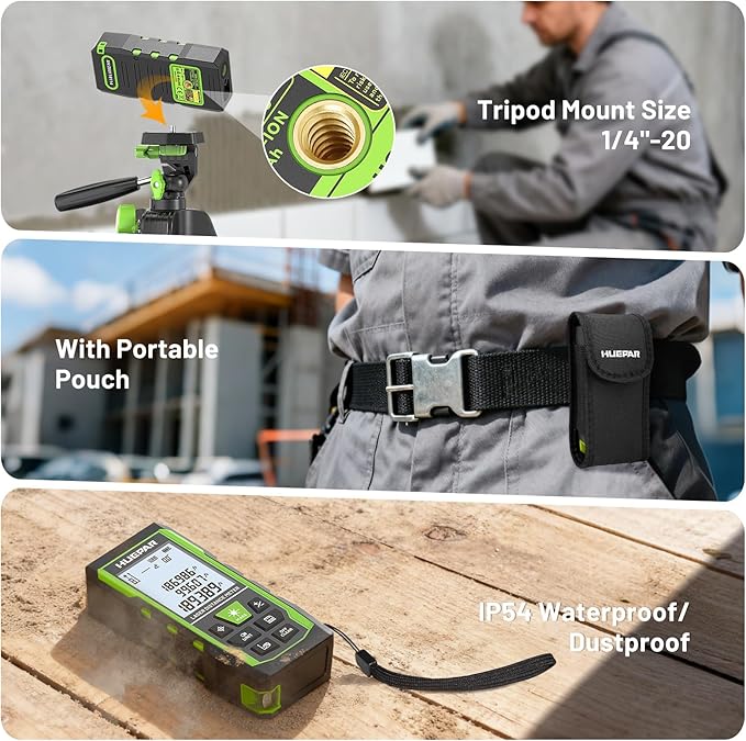 Laser Measure Device 3-in-1, Huepar 330ft Laser Measurement Tool & 33ft Cross - Image 8