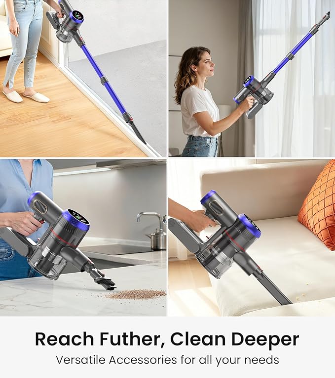 FKIEN Cordless Vacuum Cleaner, 550W 45kPa 65Mins Vacuum Cleaners - Image 9
