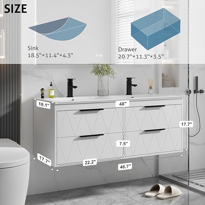 eclife 48" Bathroom Vanities Cabinet - Image 2