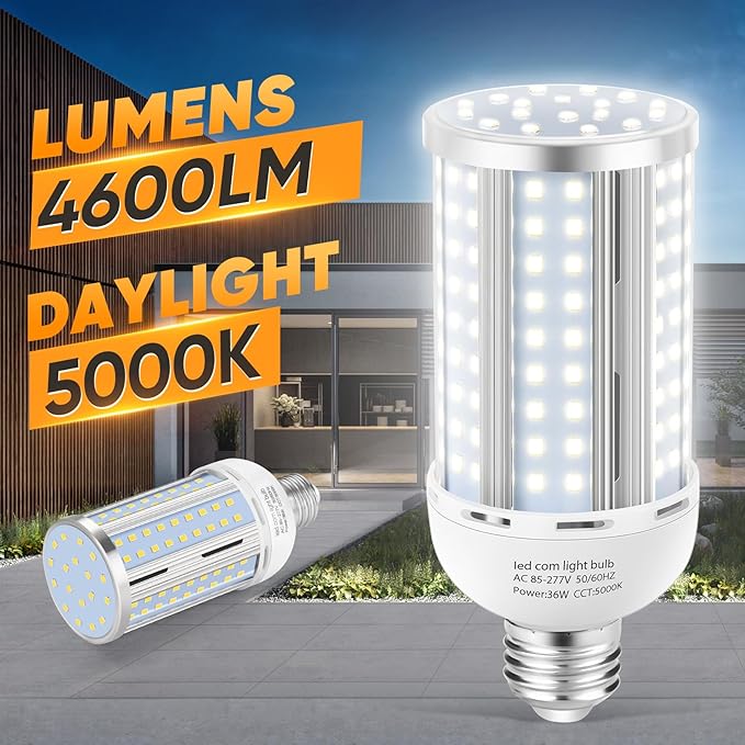 6 Pack 36W Corn LED Light Bulb, Fanless E26/E39 Medium/Large Mogul Base LED Cob - Image 2