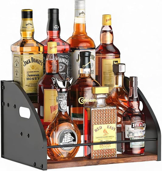 STAEVER 3-Tier Liquor Bottle Display Shelf, Exquisite Metal Design, Extra Large by STAEVER