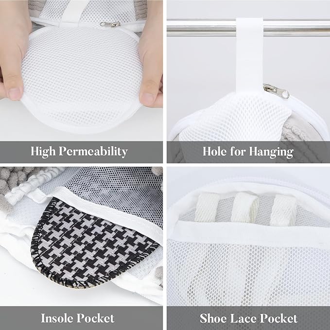 4Pcs Reusable Laundry Shoe Bag for Washer and Dryer, 2024 New Shoe Cleaning Bag - Image 3