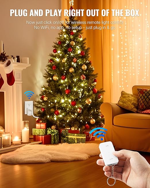 Remote Control Outlet with Two Switches, WILAWELS Wireless Light Switch with - Image 3