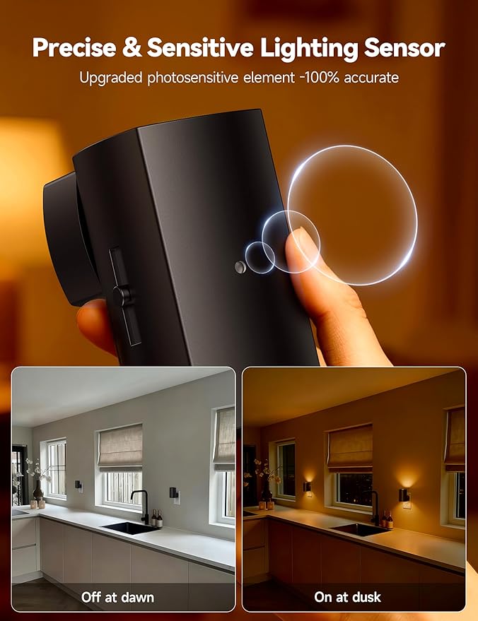 Brightown 2 Pack Black White Night Lights Plug into Wall, Modern Night Light - Image 3