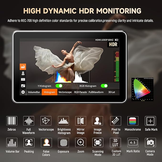 VILTROX DC-X2 Touchscreen Camera Field Monitor, 2000 Nits 6 inch On Camera - Image 3