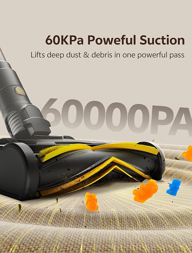 Ultenic Cordless Vacuum Cleaner, 600W 60KPA 65min Runtime, Stick Vacuum - Image 2