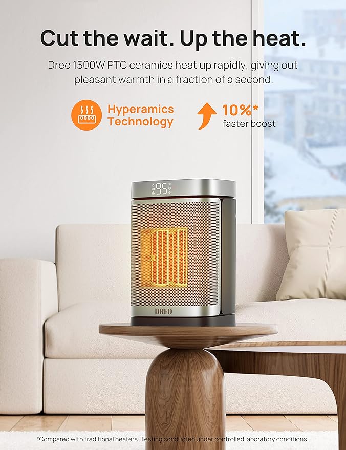 DREO Space Heater for Bathroom and Indoor, Portable Heater, 1500W Safe and - Image 9