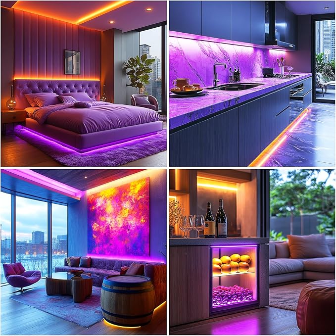 UVTaoYuan Short LED Strip Lights Purple 5V USB Not Dimmable Flexible COB LED - Image 2
