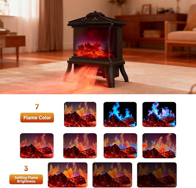 18-inch Freestanding Electric Fireplace, Equipped - Image 4