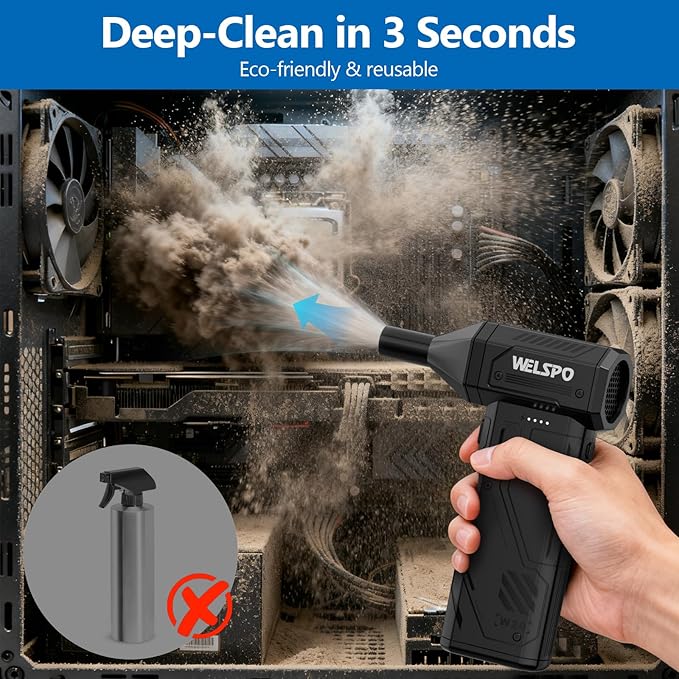 Welspo Compressed Air Duster 260000RPM Super Power Electric Air Duster - Image 2
