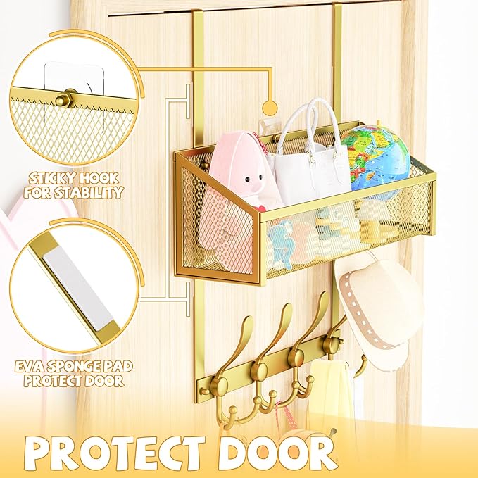 Kaiferty Over The Door Hooks Organizer, Coat Rack Over The Door Storage Hanger - Image 5