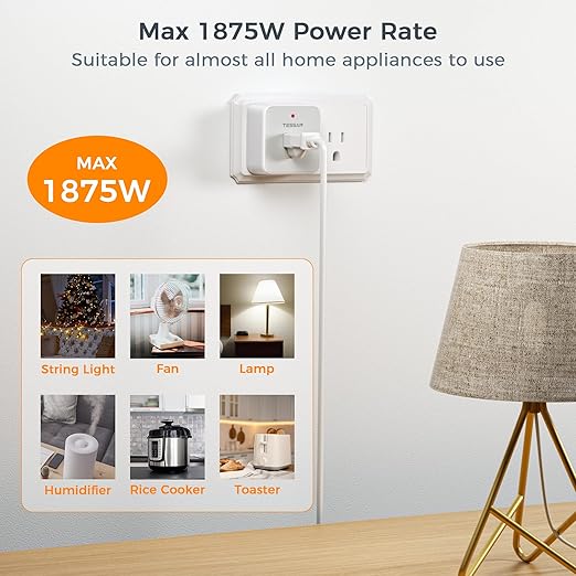 Remote Control Outlet, TESSAN Wireless Light Switch, On Off Switch Plug - Image 4