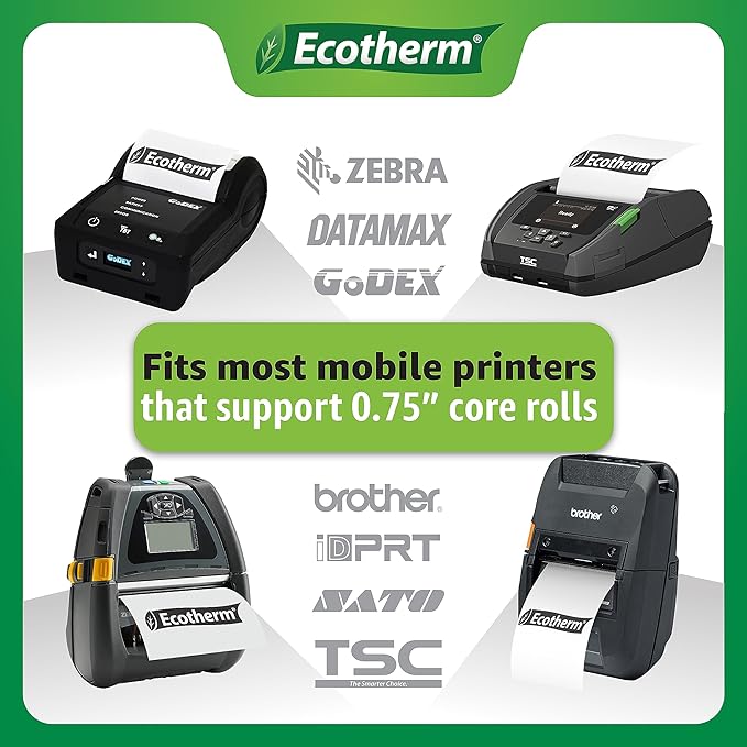 4" x 2" Mobile Printer Labels | 25 Rolls | 7500 Labels | fits Zebra ZQ630 - Image 4