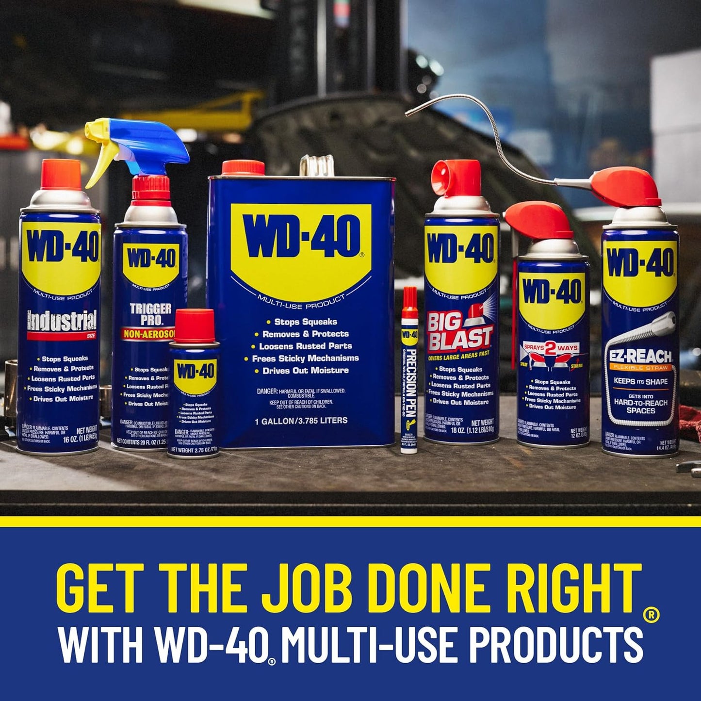 WD-40 Classic Product, Multi-Use Product, Smart Straw, 8 OZ [6-Pack] | Drives Out Moisture, Prevents Rust and Corrosion, Frees Stuck Parts, Removes Grease and Grime, Lubricates Hinges