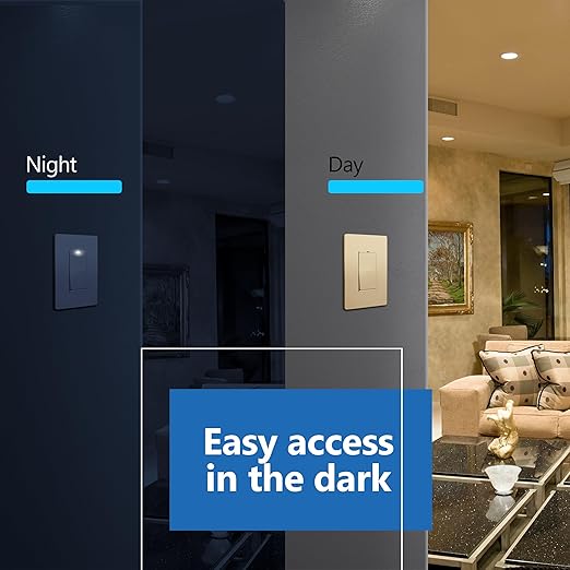 LIDER Minimalist Design Matte Finish Lighted Decorator Switch - Image 7
