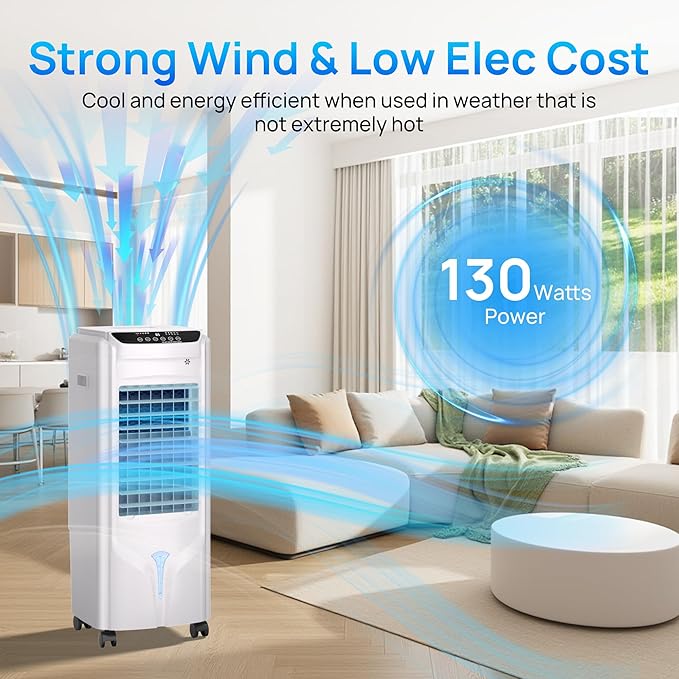 YEW 32" Evaporative Air Cooler, 1800CFM Swamp Cooler Air Conditioner - Image 2