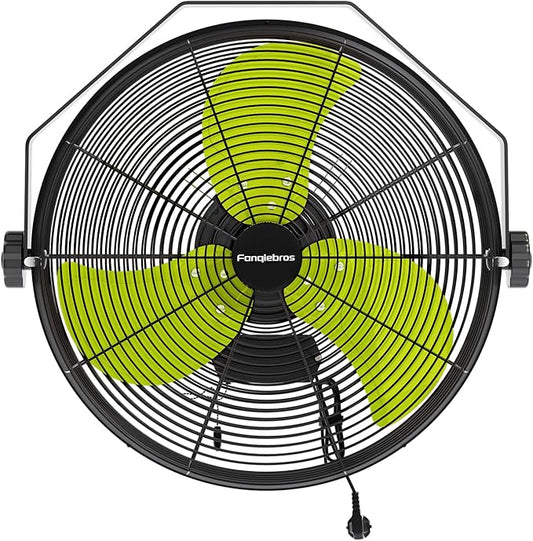 Fanqiebros 4580 CFM 18 inch High Velocity Wall Mounted Fan, 3-Speed Metal Fan by Fanqiebros