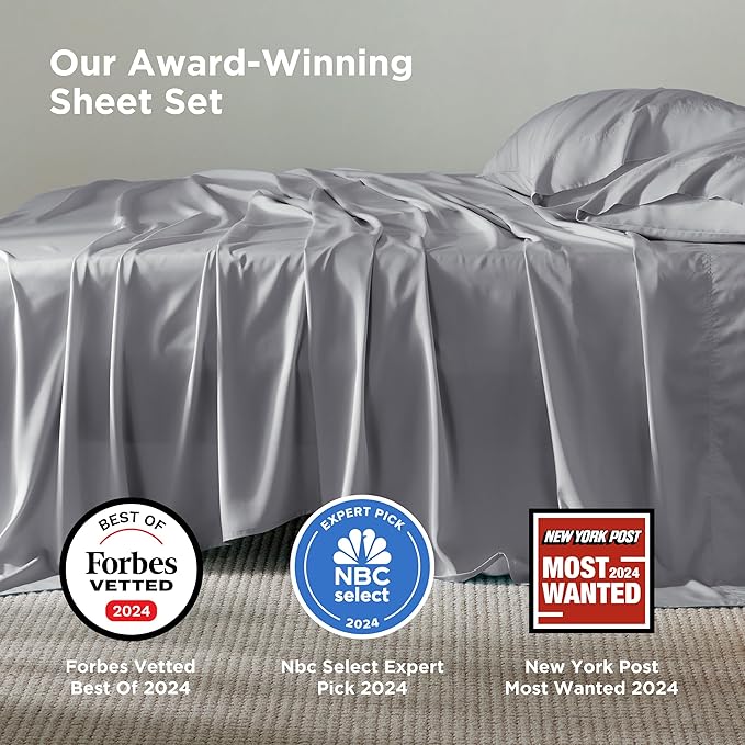 Bedsure King Size Sheet Set, Cooling Sheets, Rayon Derived from Bamboo - Image 3