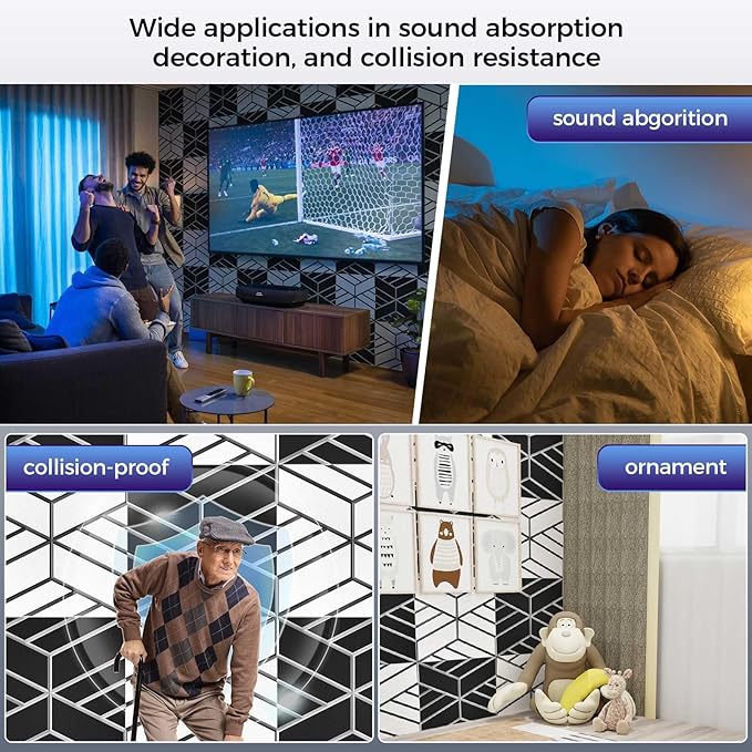 BSHEAD 8 Pack 2-Layer Soundproof Wall Panels, 15.7 x 15.7 x 0.43 in Large Sound - Image 6