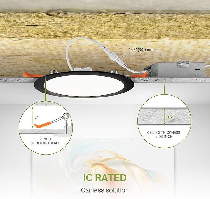 ASD 4 Pack 8 Inch LED Recessed Light 20W, 5 CCT 2700K-5000K CRI90+, IC Rated - Image 7