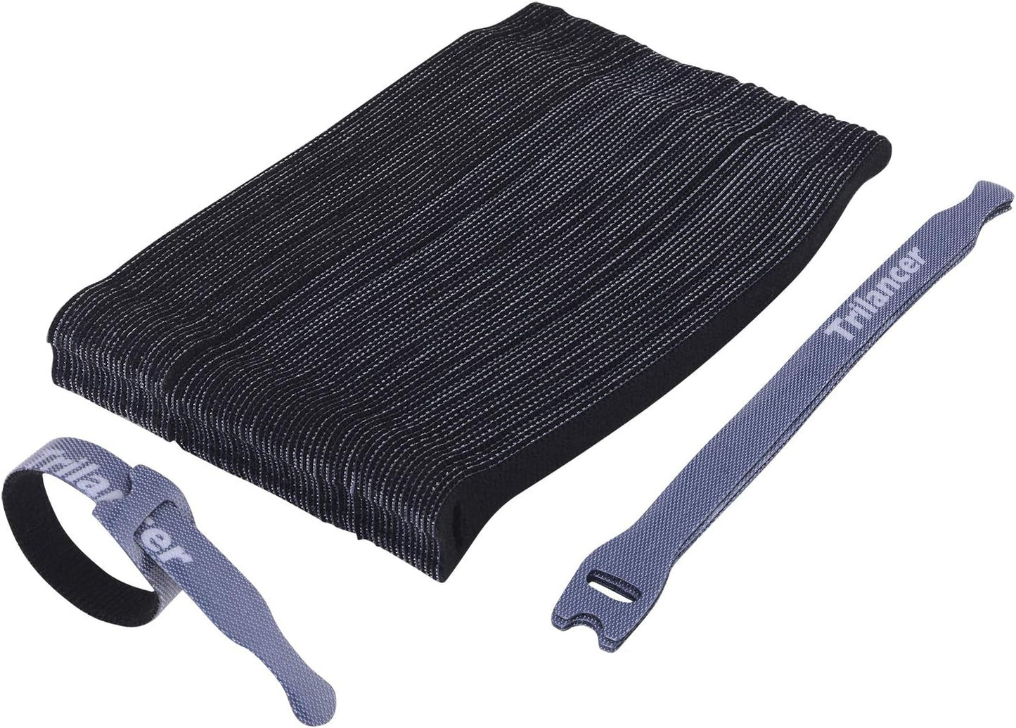 Trilancer Reusable Cable Straps Wire Ties, Pack of 50 Adjustable Cord Fastener Cable Organizer, 8 Inches (Black)