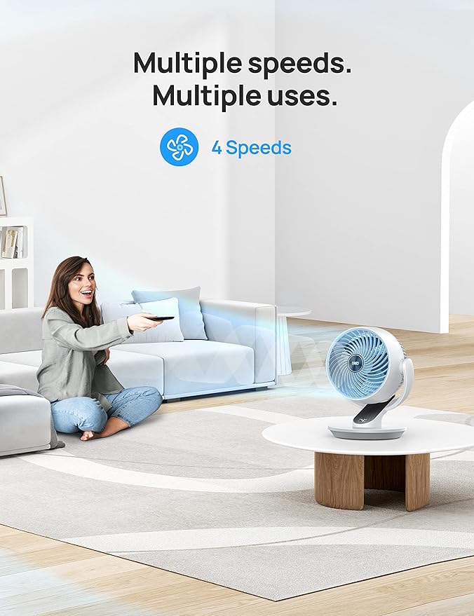 DREO Oscillating Fan for Bedroom, 13 Inch Quiet Table Fans for Home Whole Room - Image 4