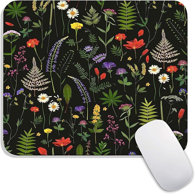 Armanza Square Mouse Pad Flowers, Personalized Premium-Textured Custom Mouse by Armanza