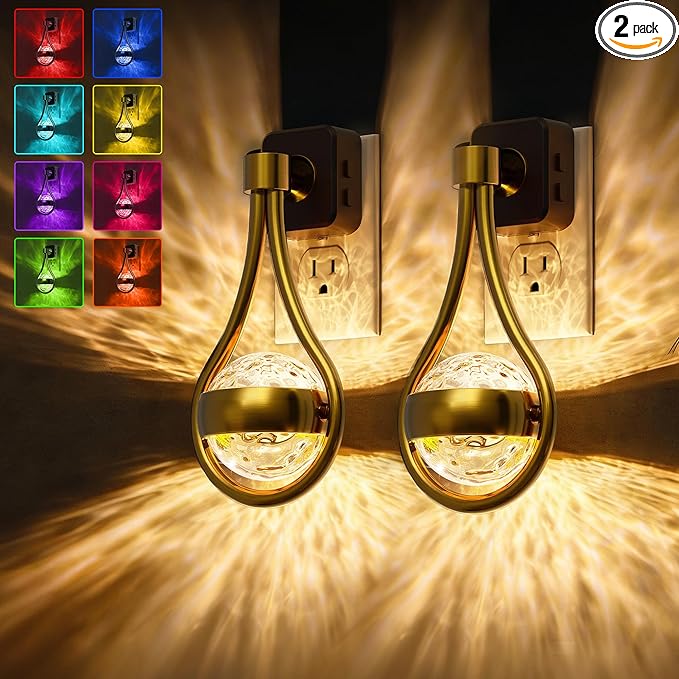L LOHAS LED Night Lights Plug Into Wall: 2 Pack Star Projector RGB Night Light by LLOHASLED