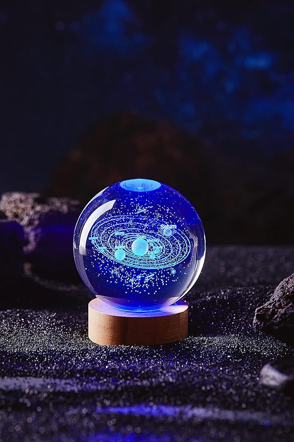 Conalisk 3D Solar System Crystal Ball Lamp, 3.15 Inch K9 Crystal Ball Night - Image 9