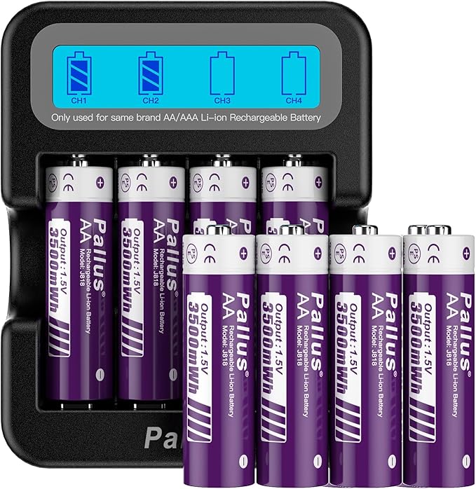 Pallus Rechargeable Lithium AA Batteries by Pallus