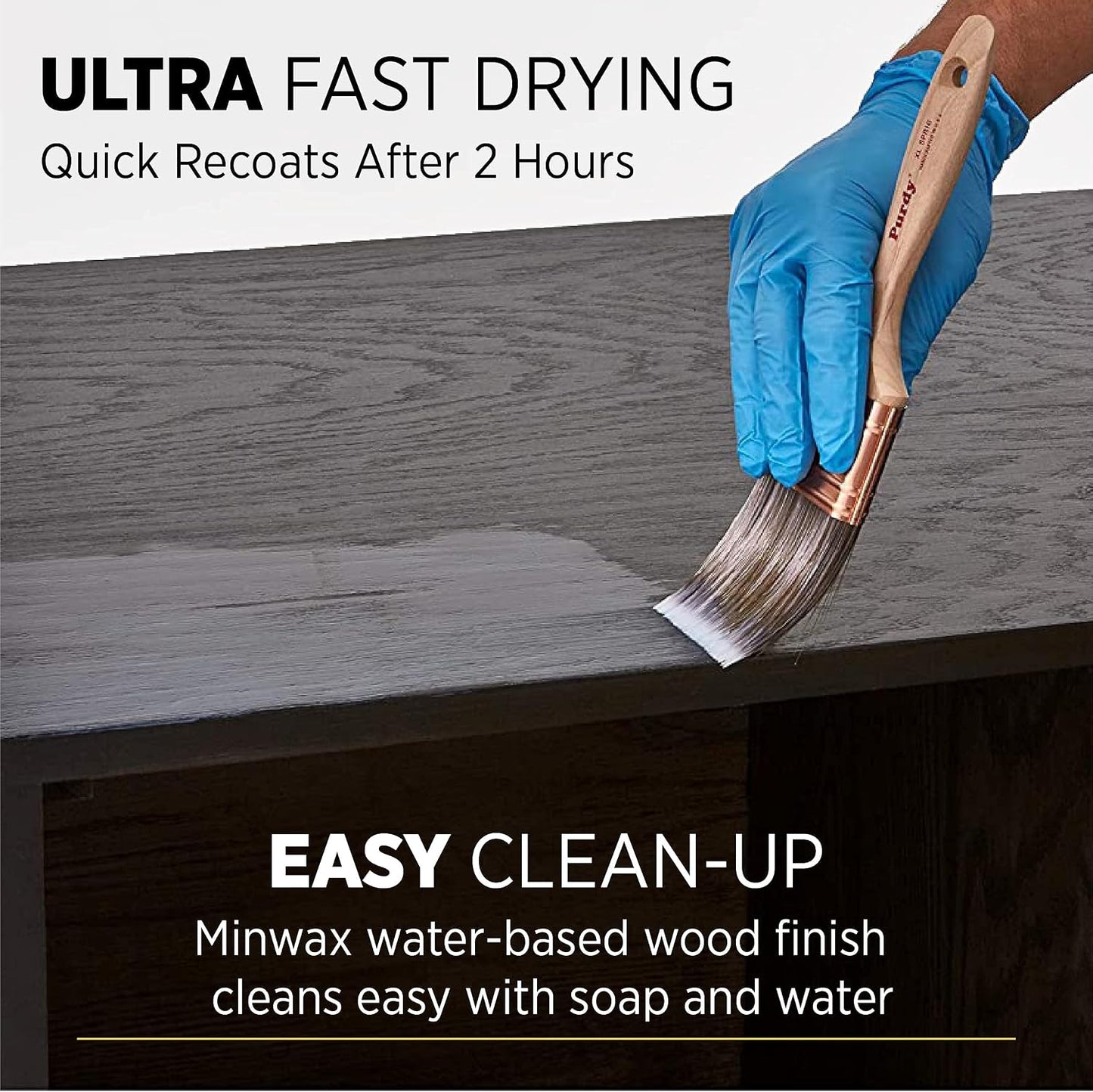 Minwax 1/2 pt 25555 Clear Polycrylic Water-Based Protective Finish Gloss