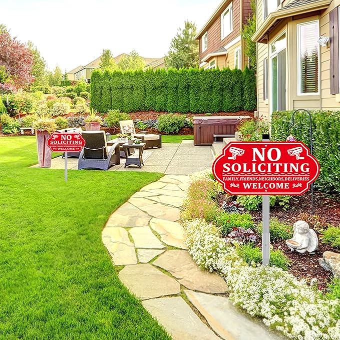No Soliciting Sign for House, No Soliciting Signs for Front Door - Image 3
