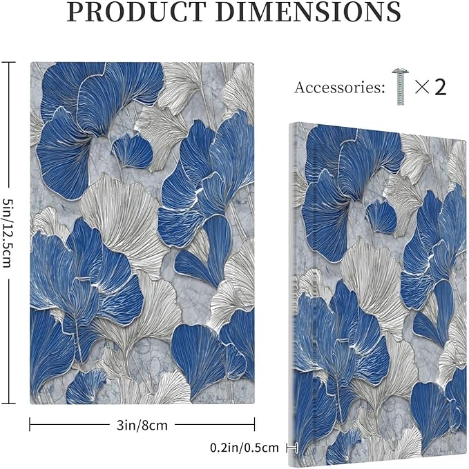 Bvtewkhz Abstract Blue Marble Plant Leaves No Device Single Blank Decorative - Image 4