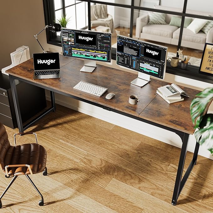 Huuger Computer Desk, 70 Inch Office Desk, Gaming Desk - Image 6