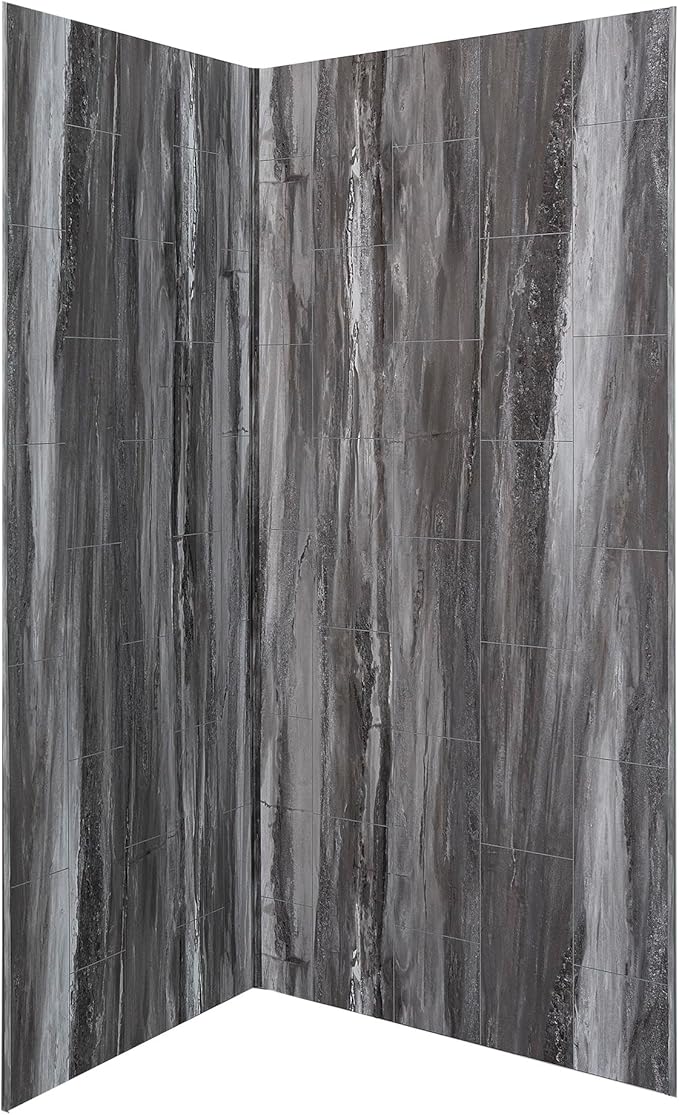 Palisade 78in x 36in x 36in Waterproof Vinyl Corner Shower Surround Kit by PalisadeWallTilesandPlanks