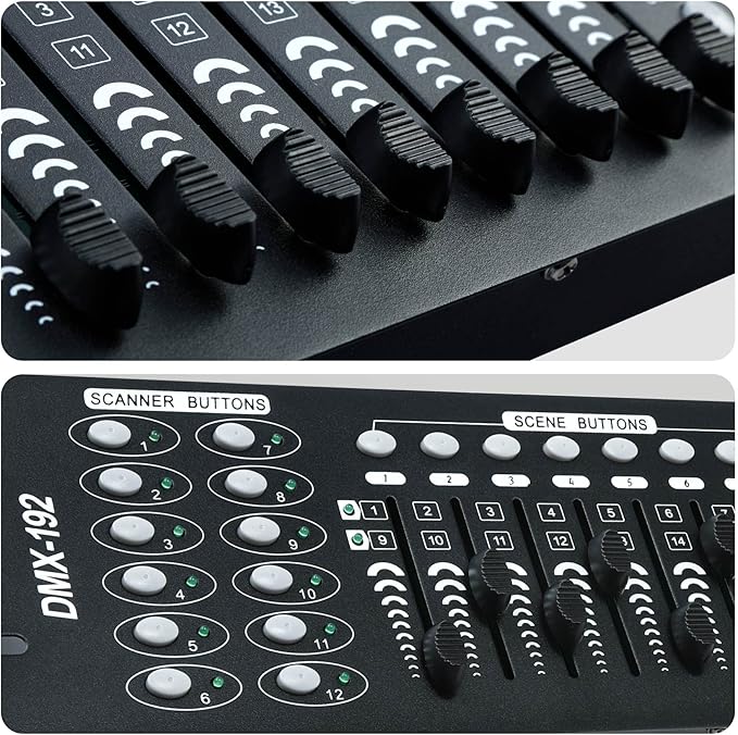 TCFUNDY DMX 512 Controller, 192 Channel DMX Light Controller Stage Lighting - Image 7
