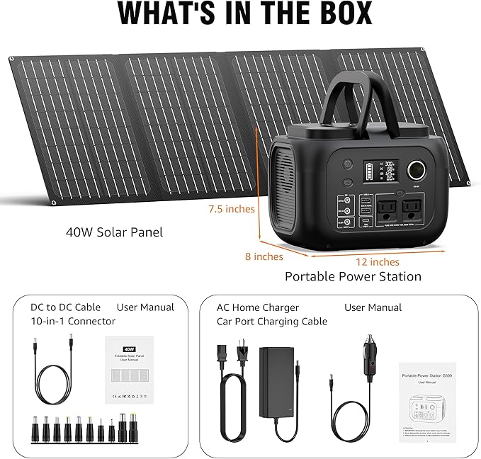 Solar Powered Generator 300W Peak/70400mAh, 260Wh Portable Power Station - Image 7