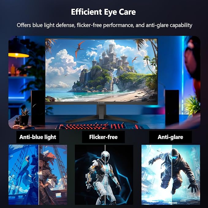 Z-Edge 27 inch Curved Gaming Monitor, FHD 1080P 300Hz 280Hz 240Hz Curved - Image 8