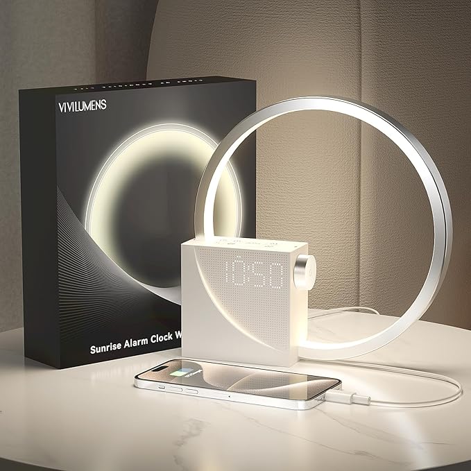 Vivilumens Sunrise Digital Alarm Clock, Sleep Aid Timer by LightUpExquisiteLife