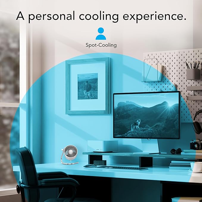 Vornado Pivot Personal Air Circulator, Desk Fan, Ice White - Image 3